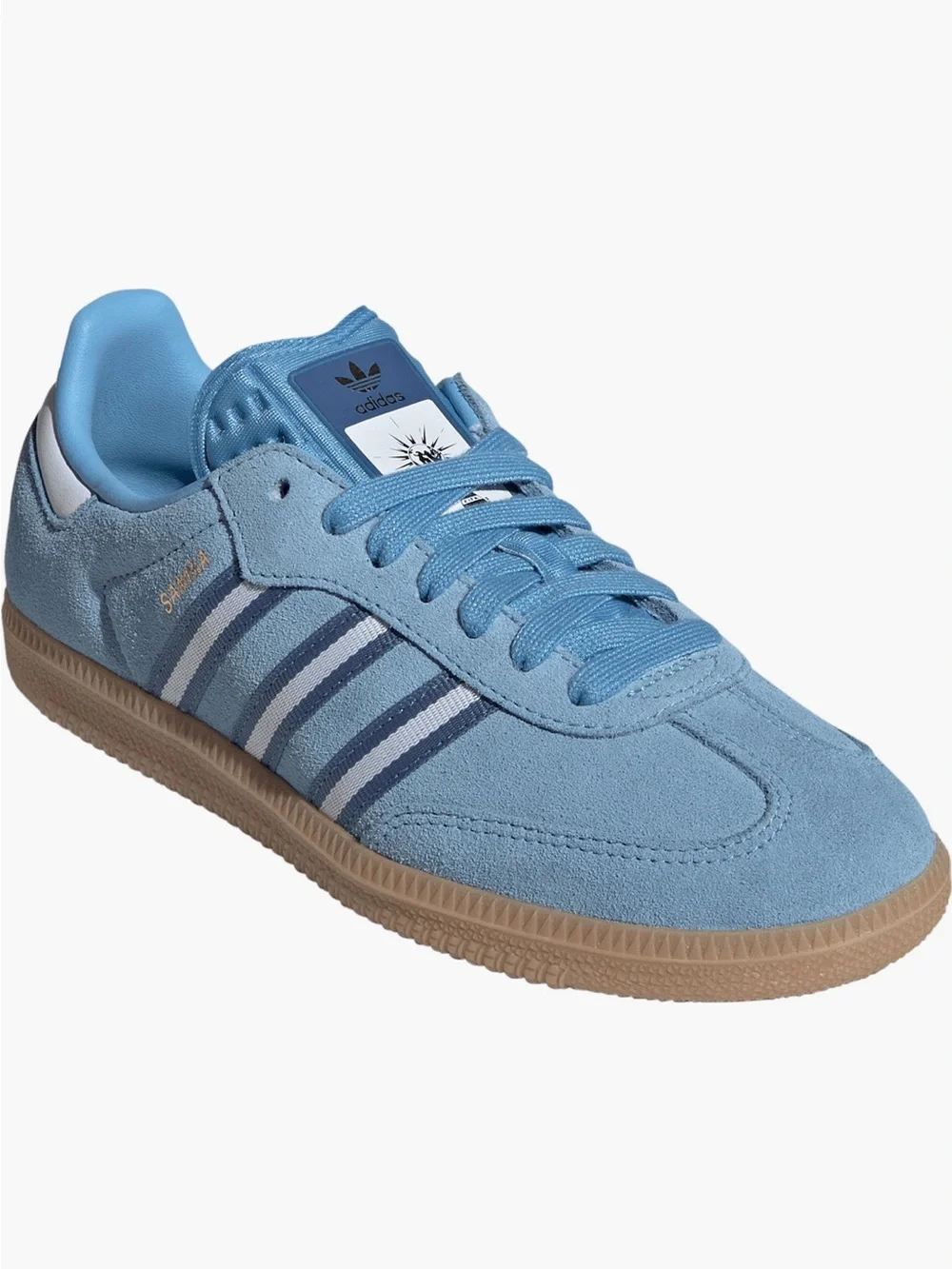 Adidas x FIFA  Kids' Samba Shoes in Light Blue with Gum Sole